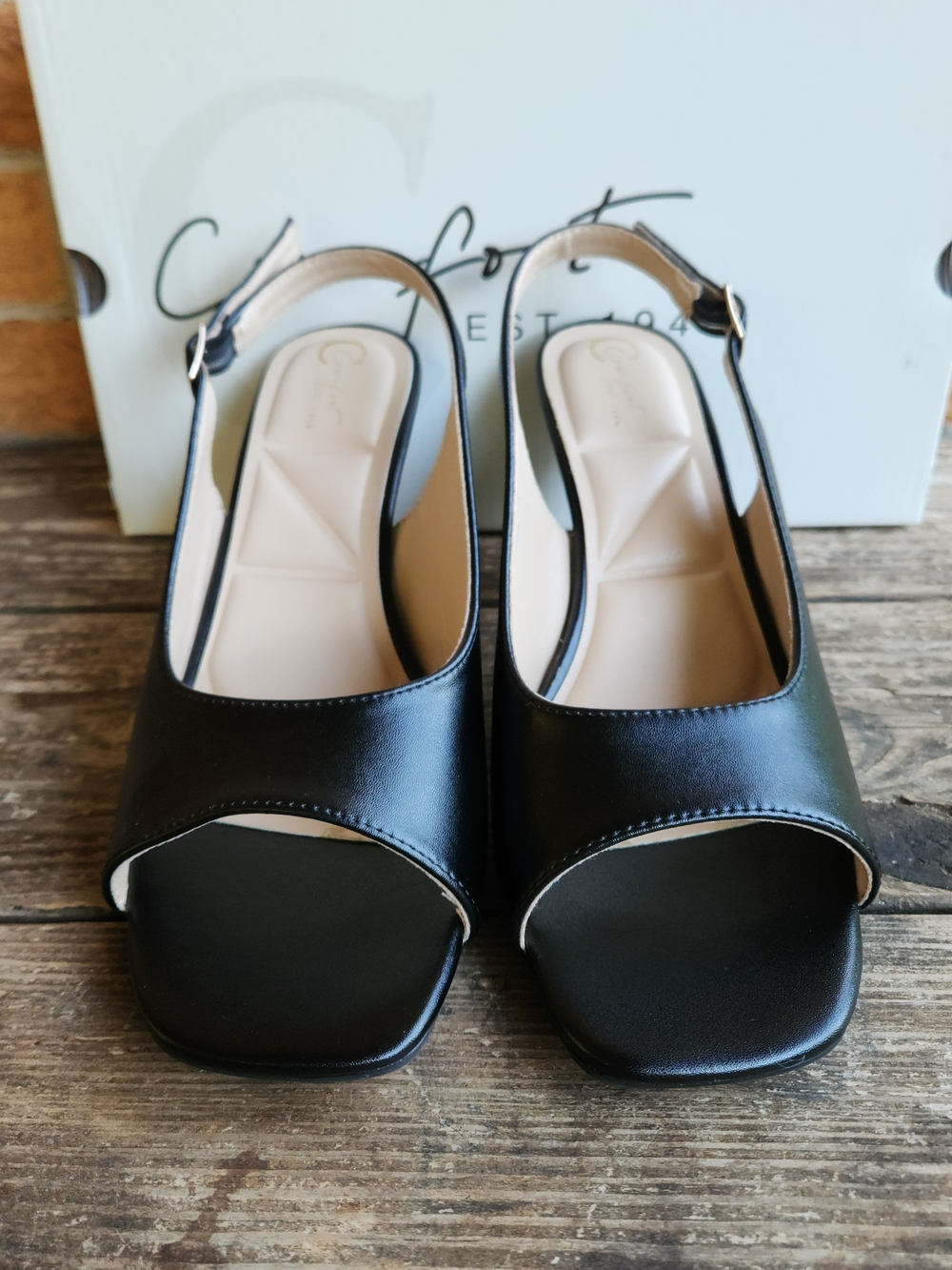 Cato Comfort Women's Black Slingback Open-Toe Sandals